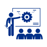 dibujo de persona explicando un tema de ingenieria a una audiencia